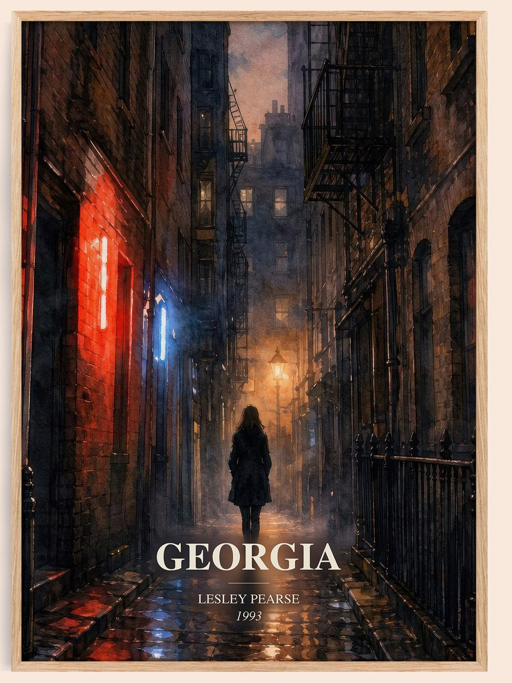 Georgia watercolour book poster by Lesley Pearse – framed literary art print