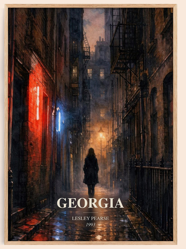 Georgia watercolour book poster by Lesley Pearse – framed literary art print