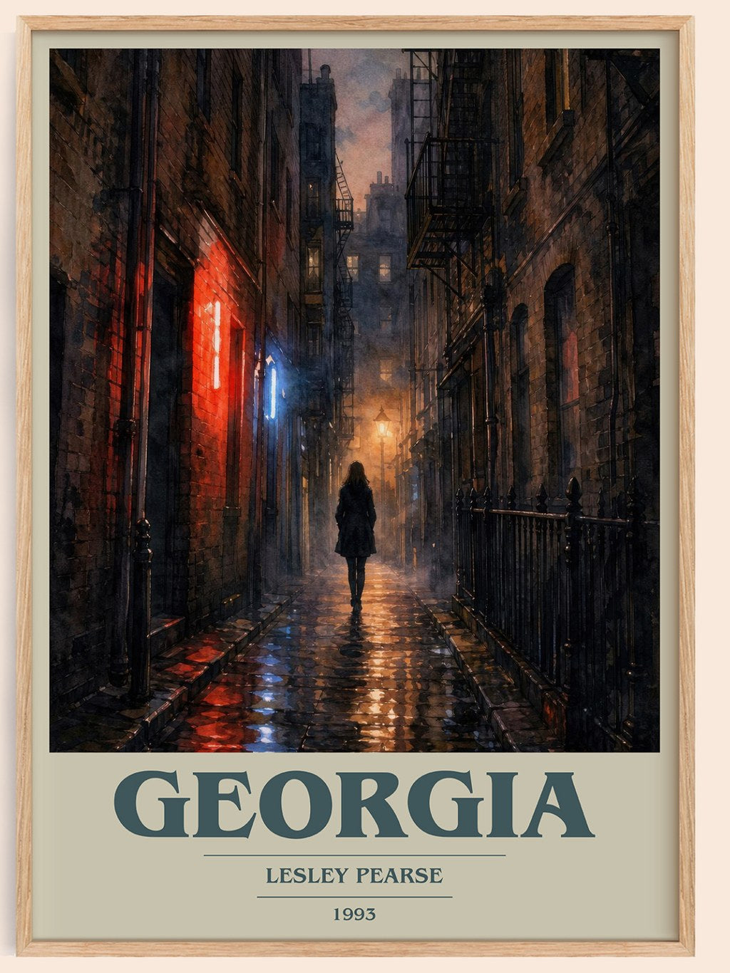 Georgia book cover book poster by Lesley Pearse – framed literary art print