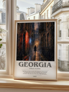 Georgia bookish poster colour and style options – Lesley Pearse book art