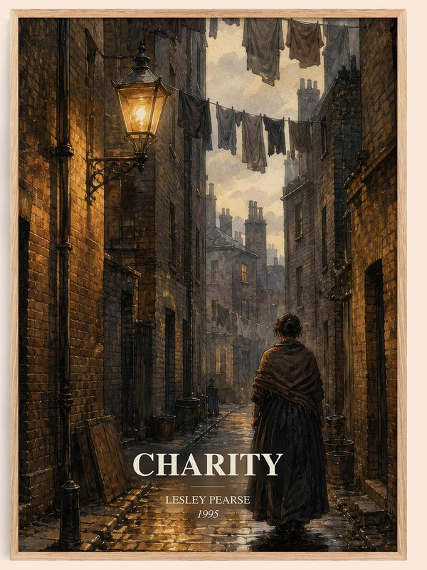 Charity watercolour book poster by Lesley Pearse – framed literary art print