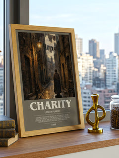 Charity bookish print framed by window – literary home decor