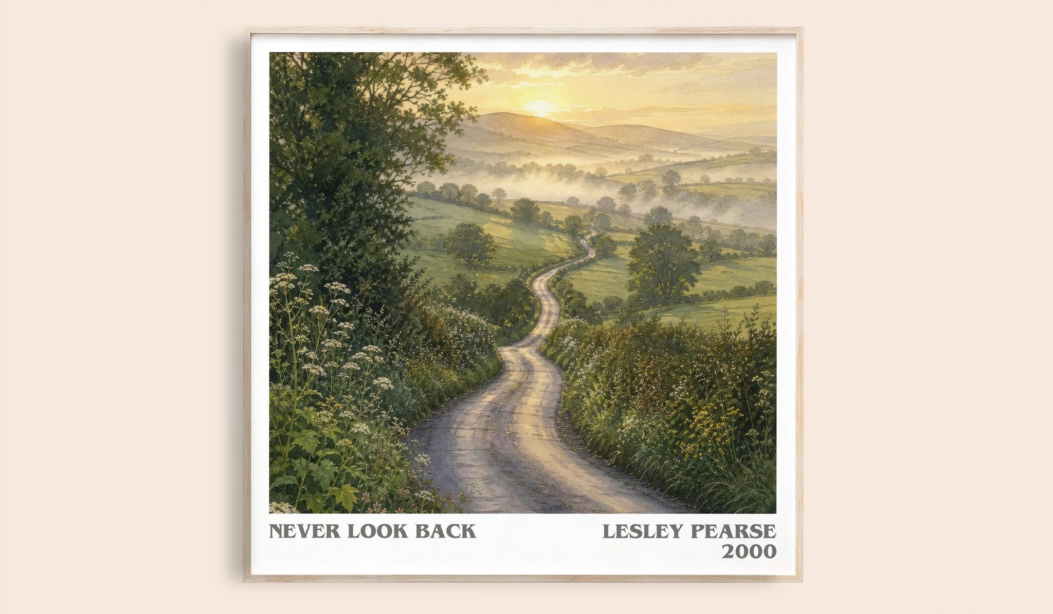 Never Look Back Literary Art Print by Lesley Pearse