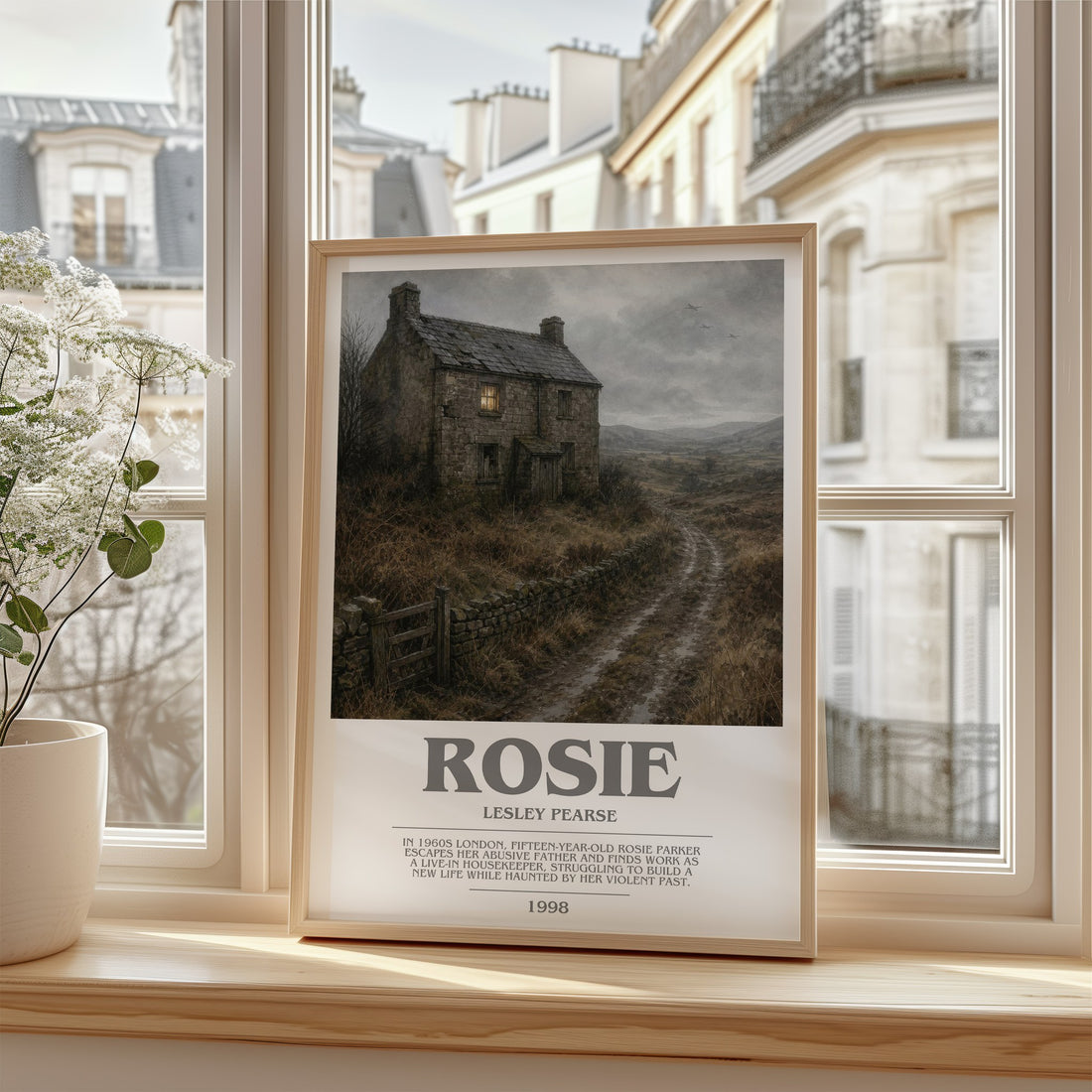 Rosie bookish poster colour and style options – Lesley Pearse book art