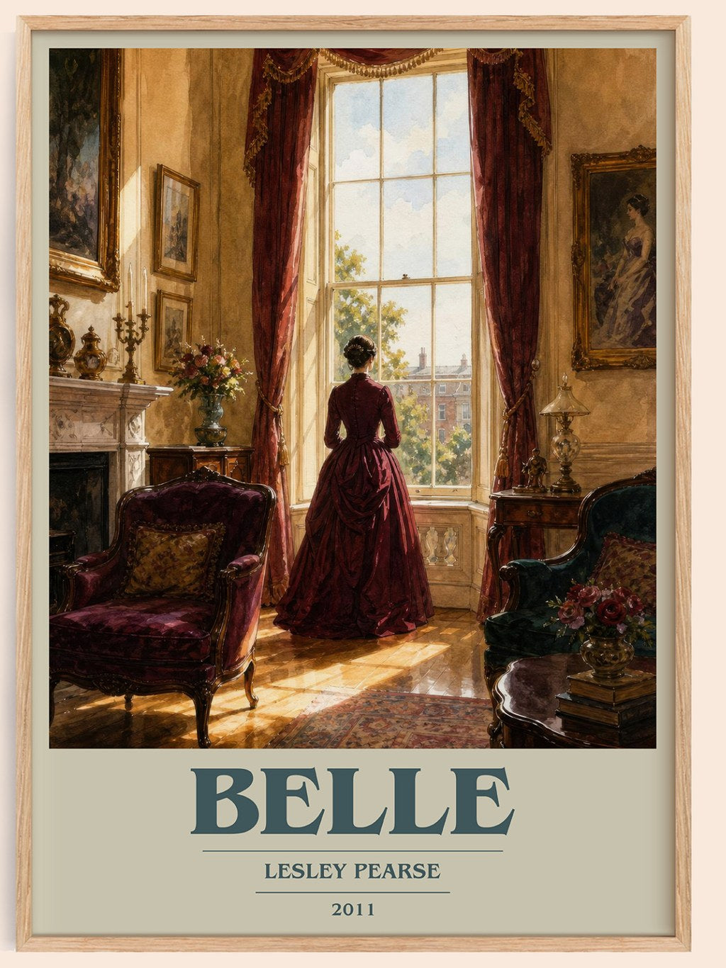 Belle book cover book poster by Lesley Pearse – framed literary art print