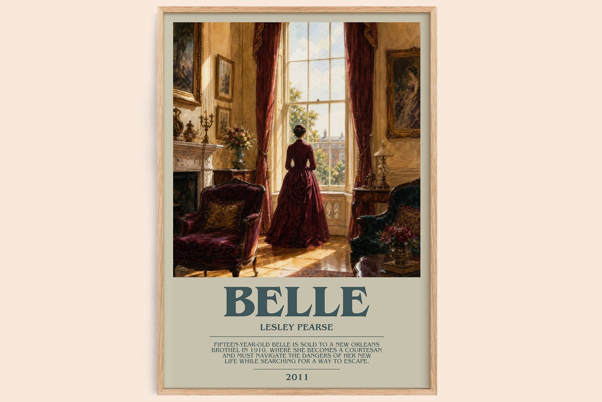 Belle Bookish Wall Art by Lesley Pearse