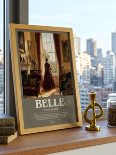 Belle bookish print framed by window – literary home decor