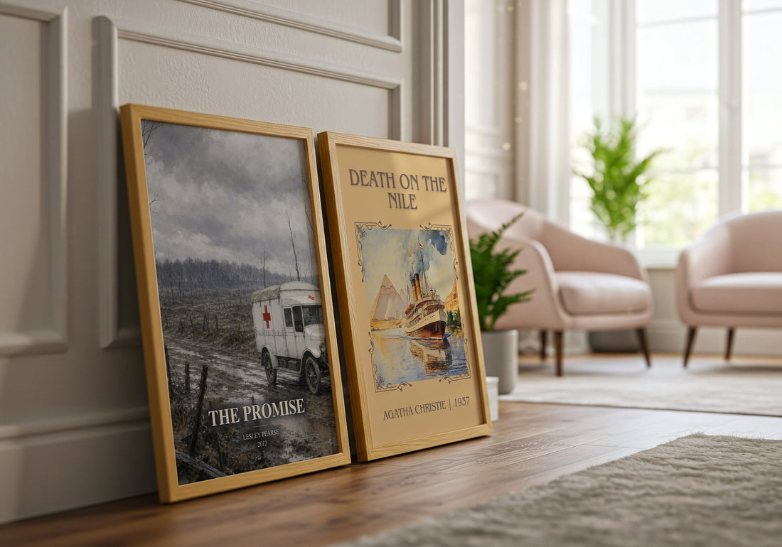 The Promise watercolour print framed by window – literary home decor