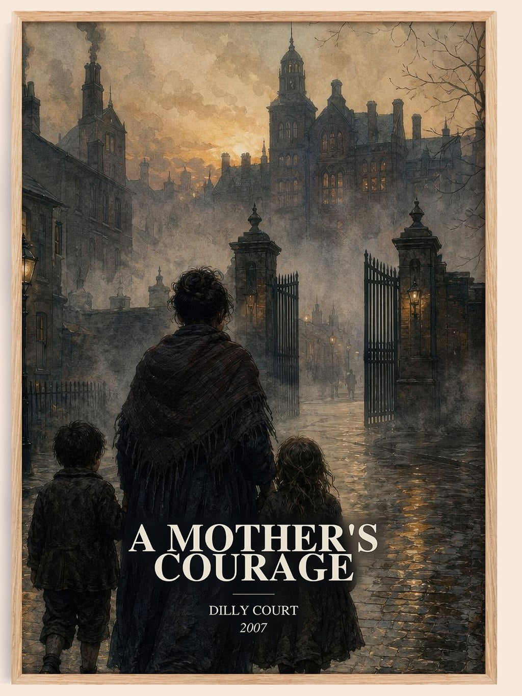 A Mother's Courage watercolour book poster by Dilly Court – framed literary art print