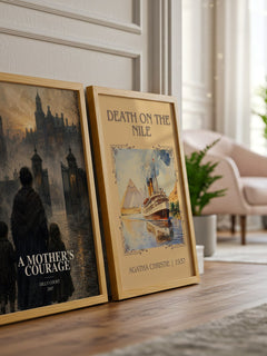 A Mother's Courage watercolour print framed by window – literary home decor