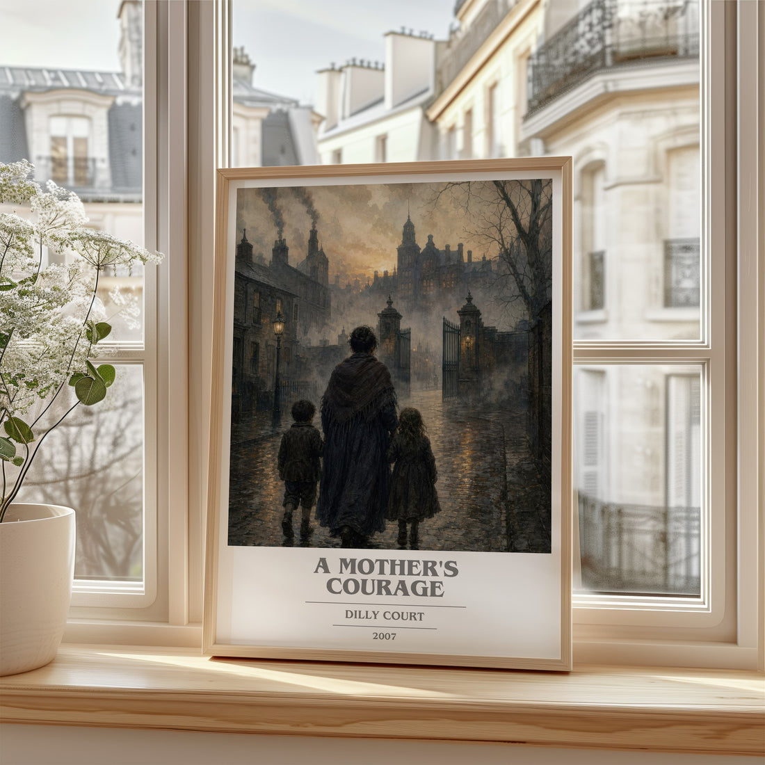 A Mother's Courage book cover poster colour and style options – Dilly Court book art