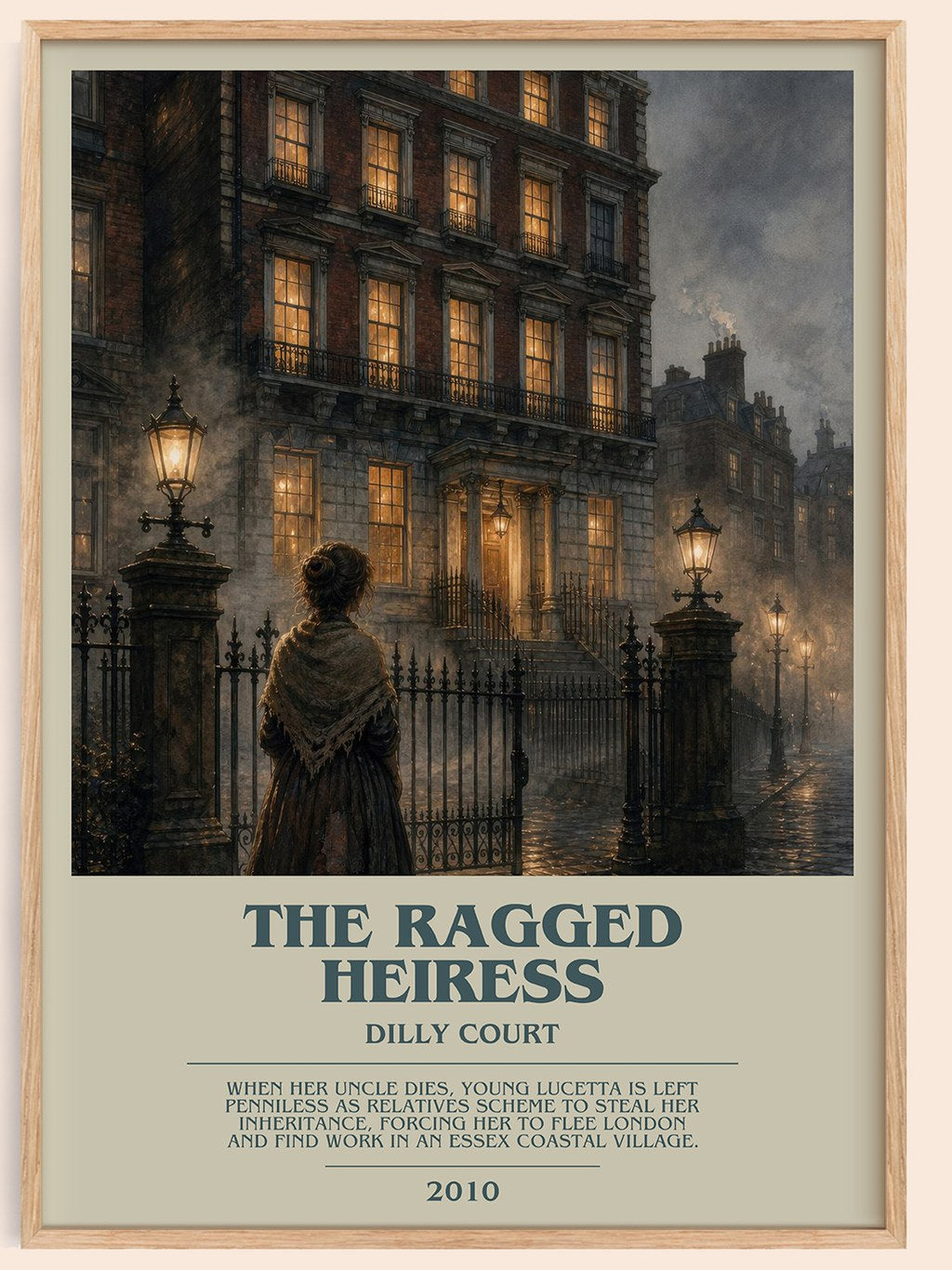 The Ragged Heiress bookish book poster by Dilly Court – framed literary art print