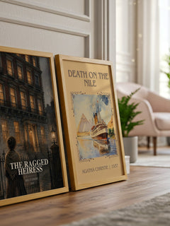 The Ragged Heiress watercolour print framed by window – literary home decor