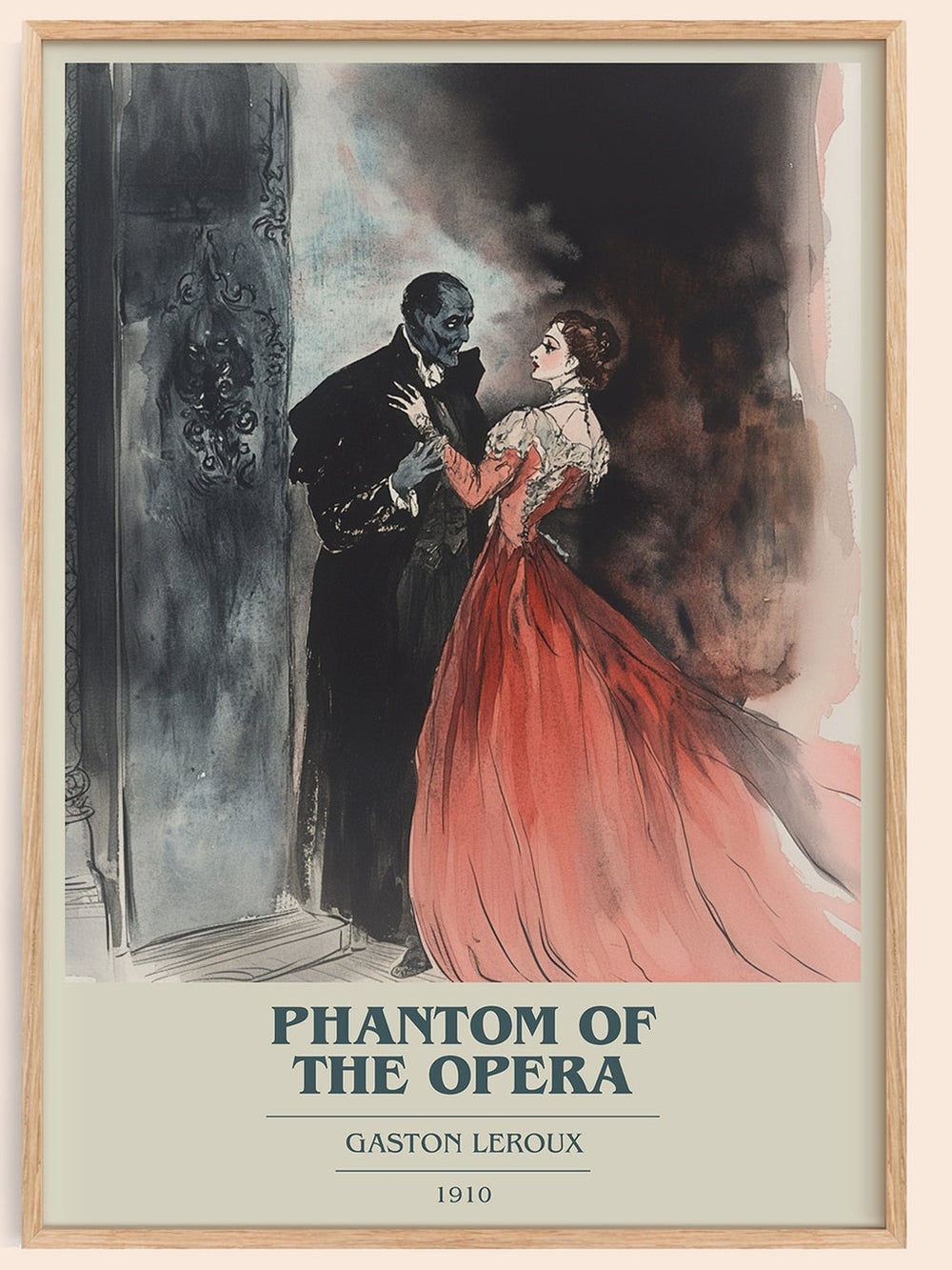 The Phantom of the Opera Book Cover Poster by Gaston Leroux