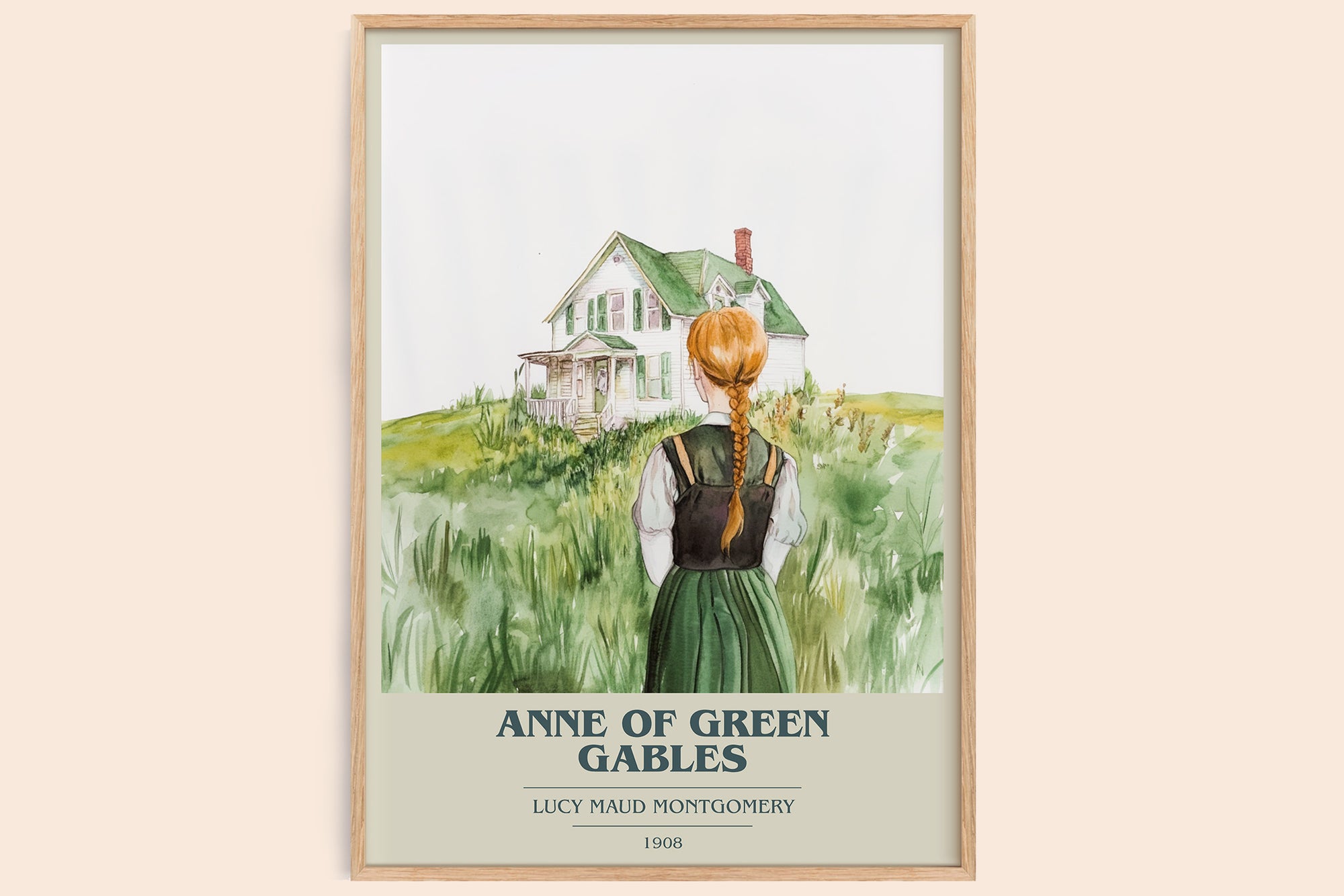 Anne of Green Gables book cover book poster by Lucy Maud Montgomery – framed literary art print