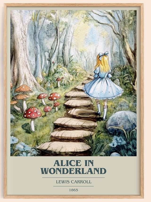 Alice's Adventures in Wonderland Book Cover Poster by Lewis Carroll