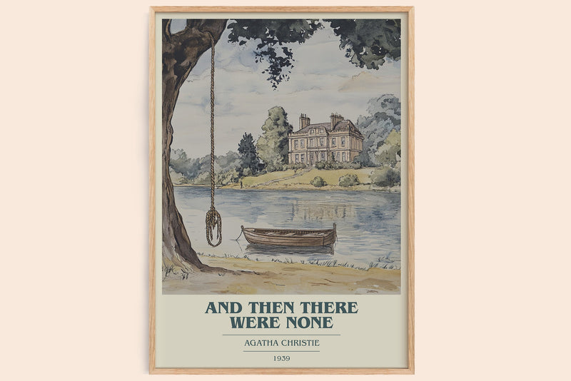 And Then There Were None book cover book poster by Agatha Christie – framed literary art print