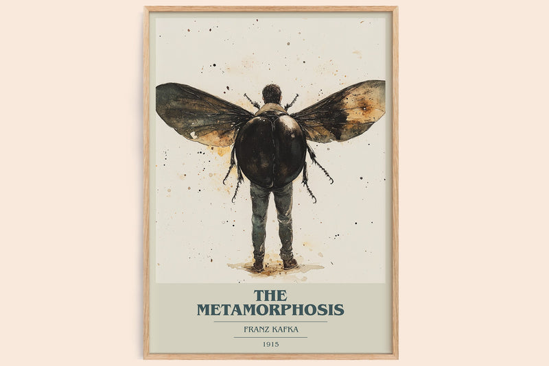 Metamorphosis book cover book poster by Frank Kafka – framed literary art print