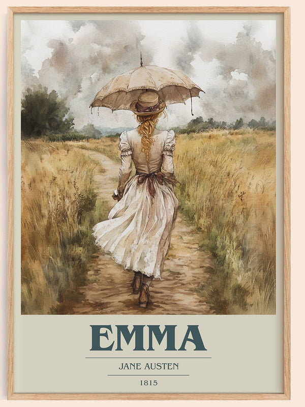 Emma book cover book poster by Jane Austen – framed literary art print