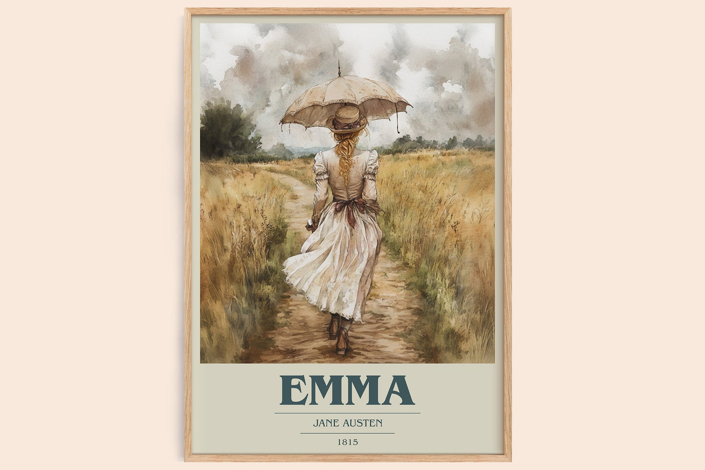 Emma book cover book poster by Jane Austen – framed literary art print