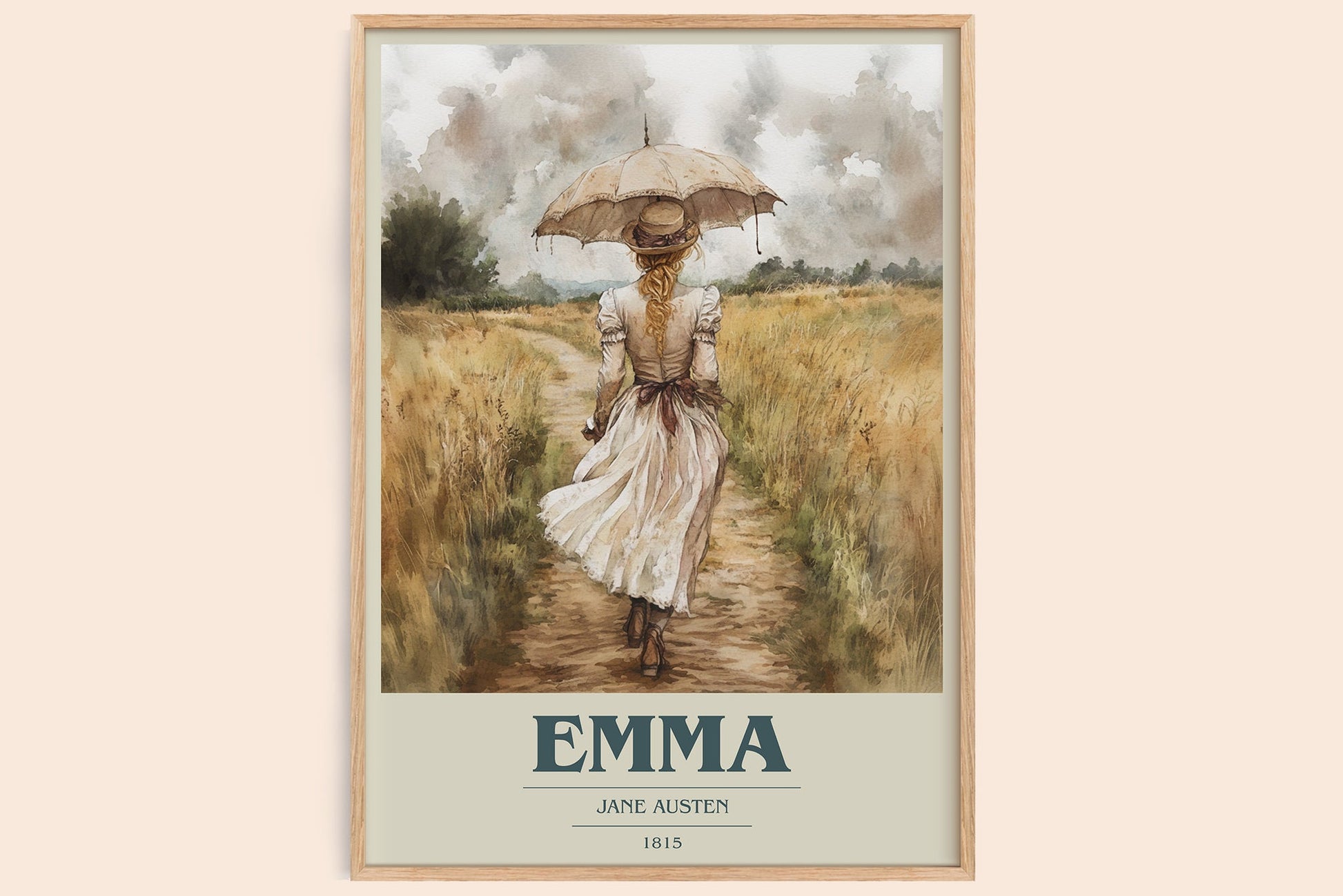 Emma book cover book poster by Jane Austen – framed literary art print