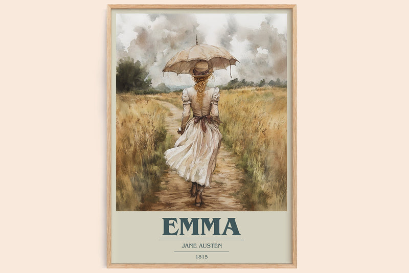 Emma book cover book poster by Jane Austen – framed literary art print