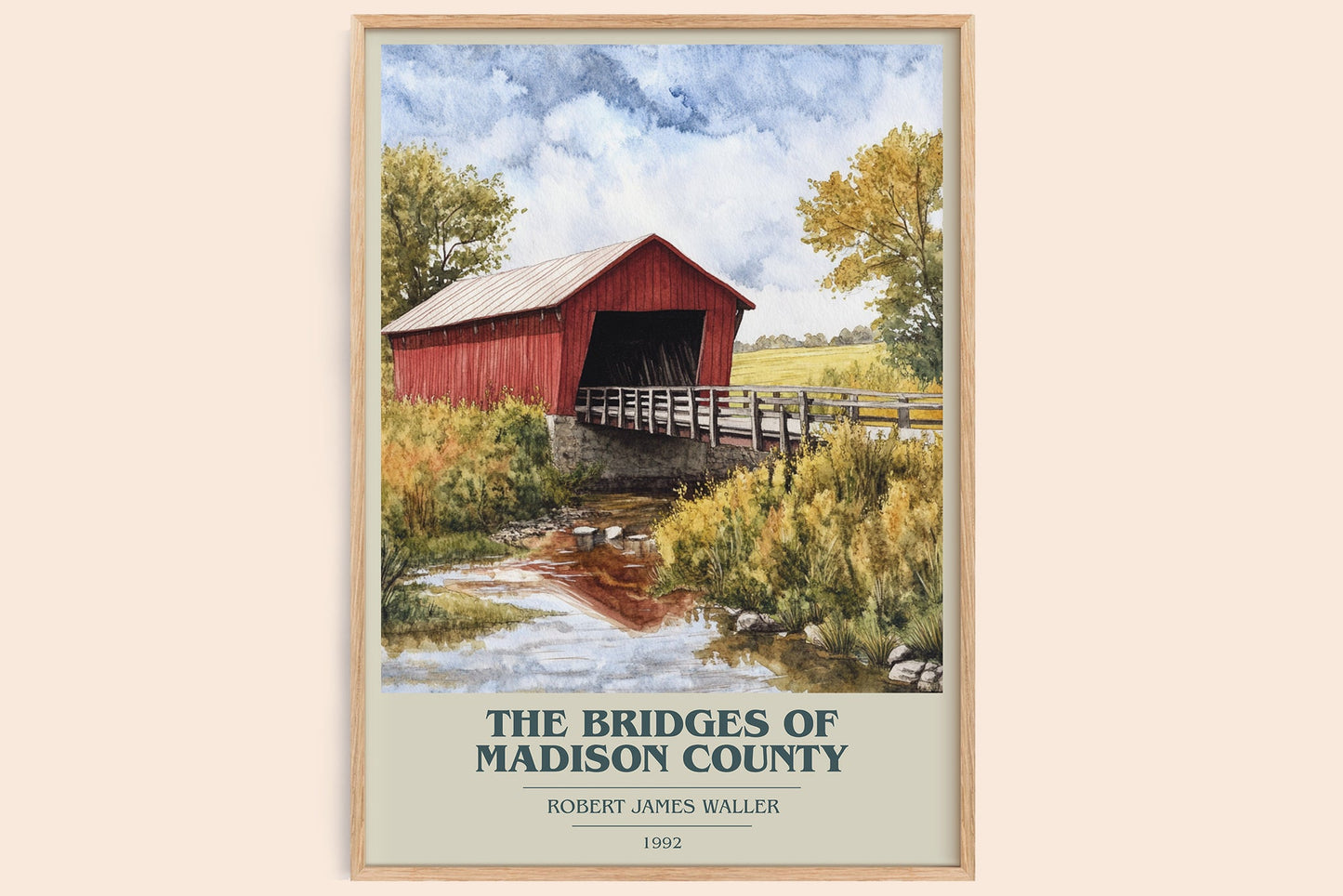 The Bridges of Madison County book cover book poster by Robert James Waller – framed literary art print