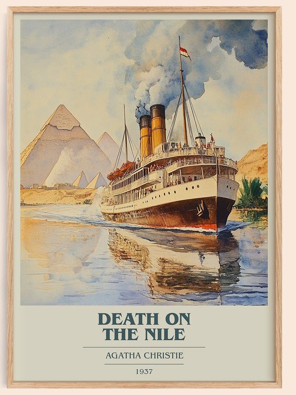 Death on the Nile book cover book poster by Agatha Christie – framed literary art print