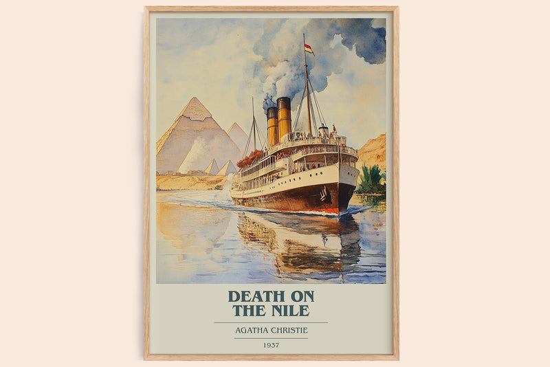 Death on the Nile Book Cover Poster by Agatha Christie (Modern Minimalist style)