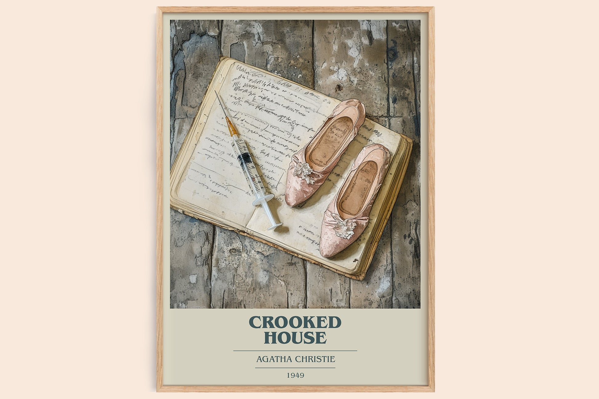 Crooked House book cover book poster by Agatha Christie – framed literary art print