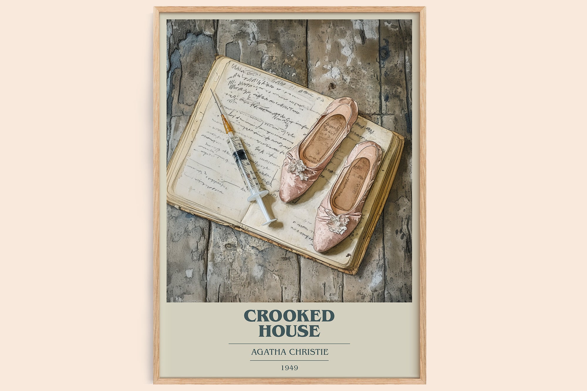 Crooked House book cover book poster by Agatha Christie – framed literary art print