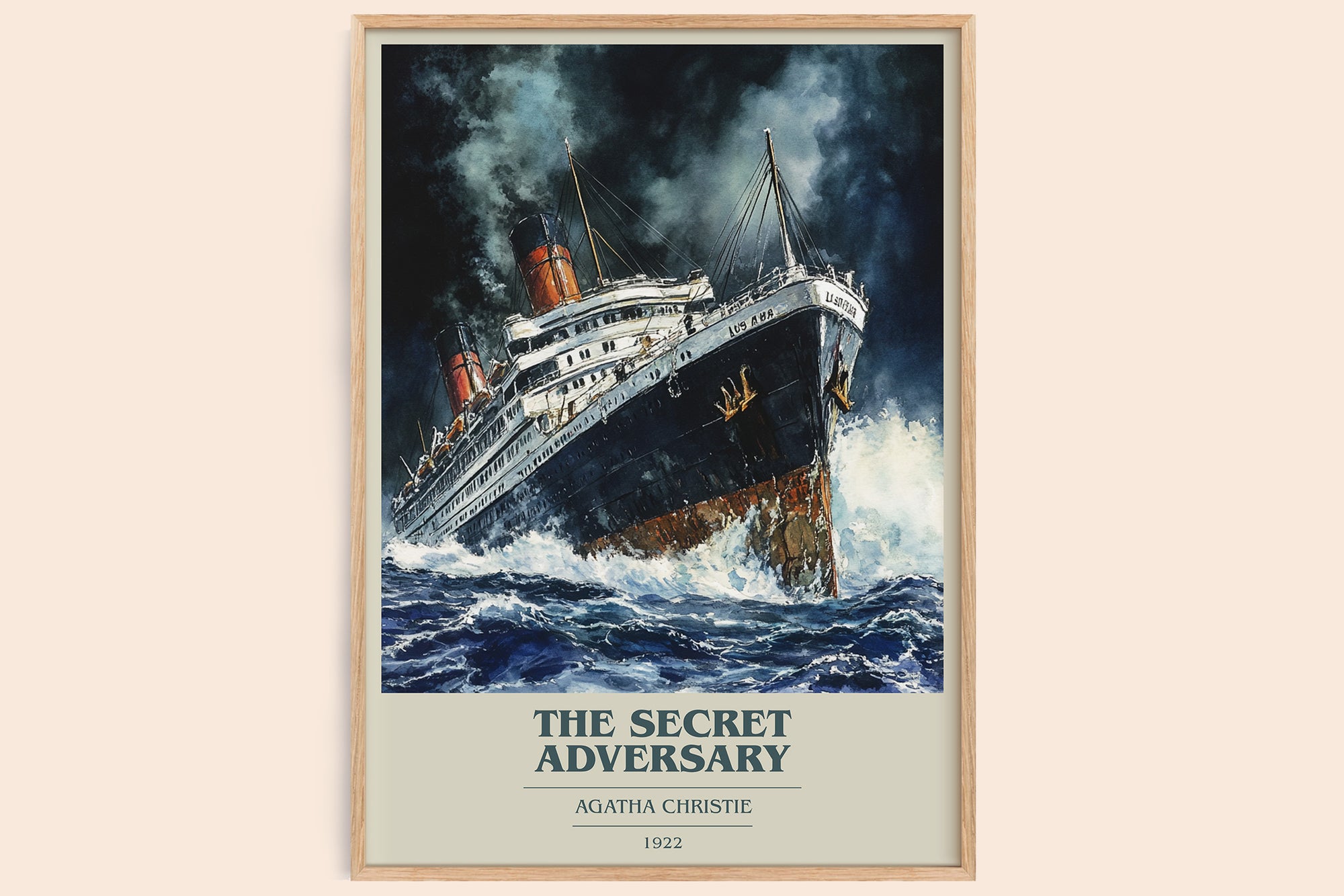 The Secret Adversary book cover book poster by Agatha Christie – framed literary art print