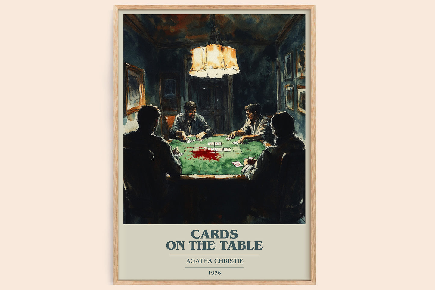 Cards on the Table book cover book poster by Agatha Christie – framed literary art print