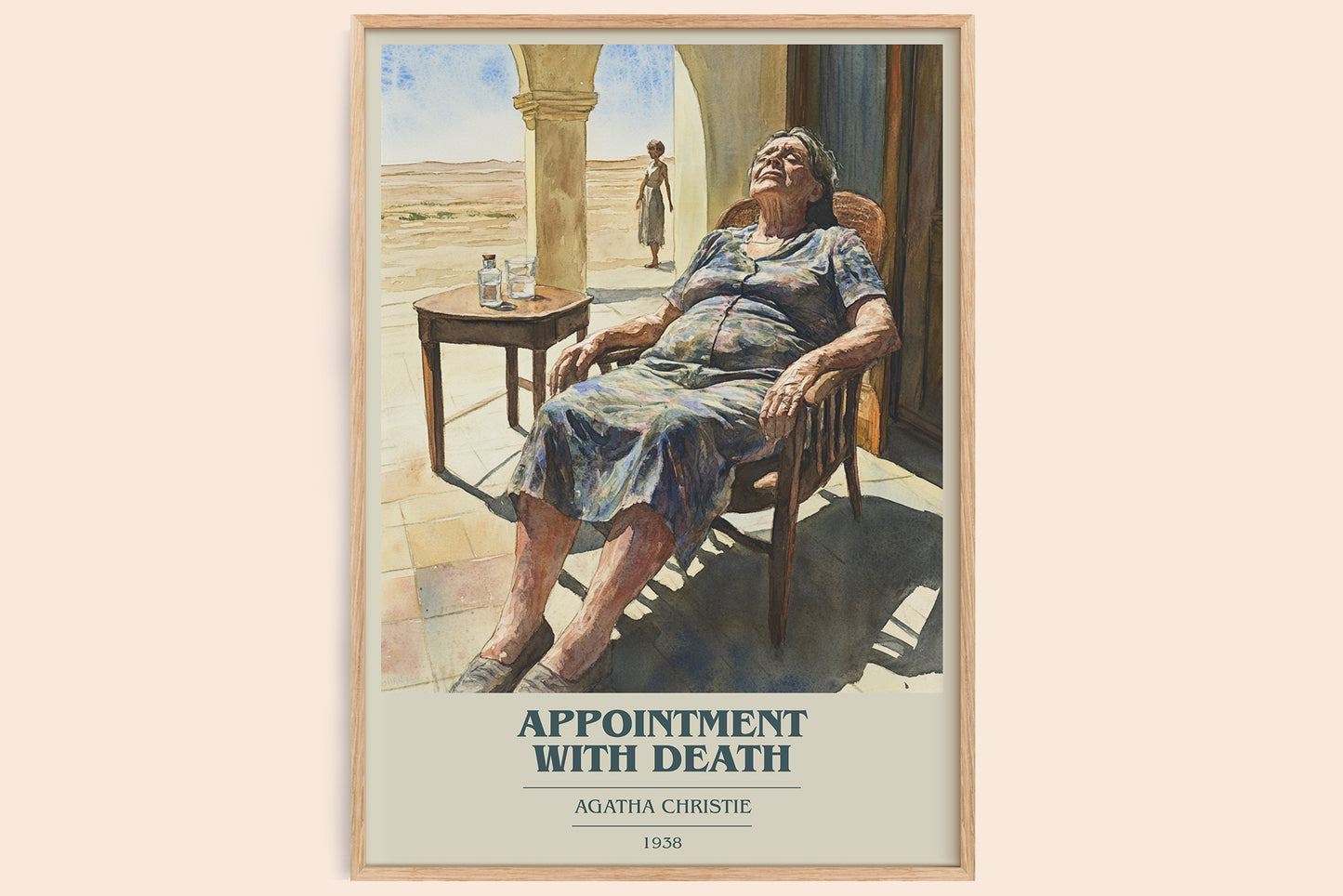 Appointment with Death book cover book poster by Agatha Christie – framed literary art print