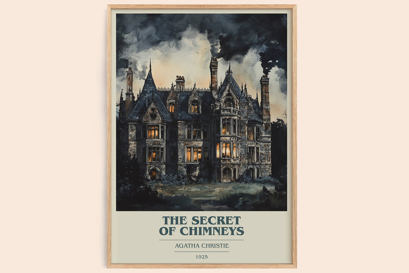 The Secret of Chimneys book cover book poster by Agatha Christie – framed literary art print