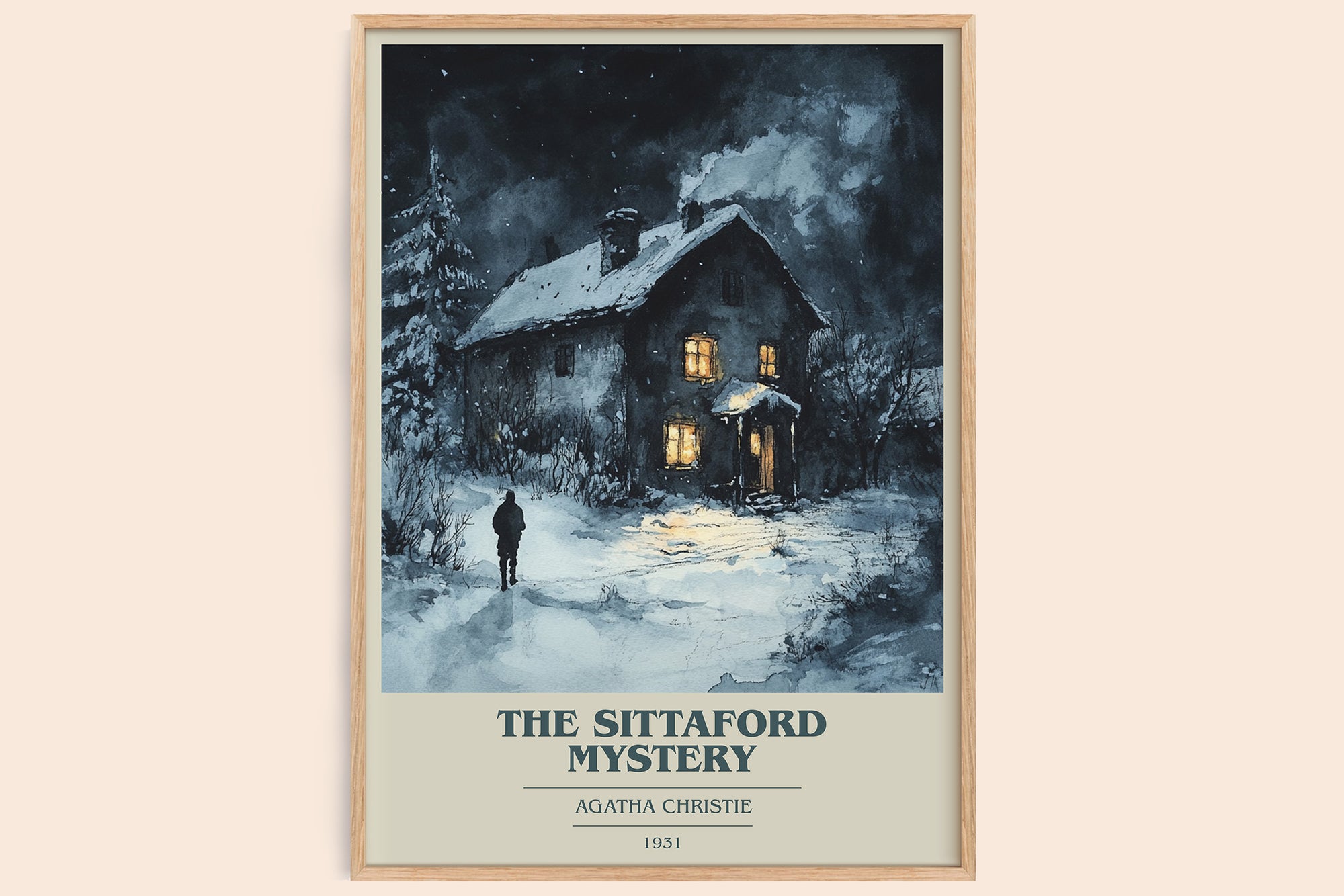The Sittaford Mystery book cover book poster by Agatha Christie – framed literary art print