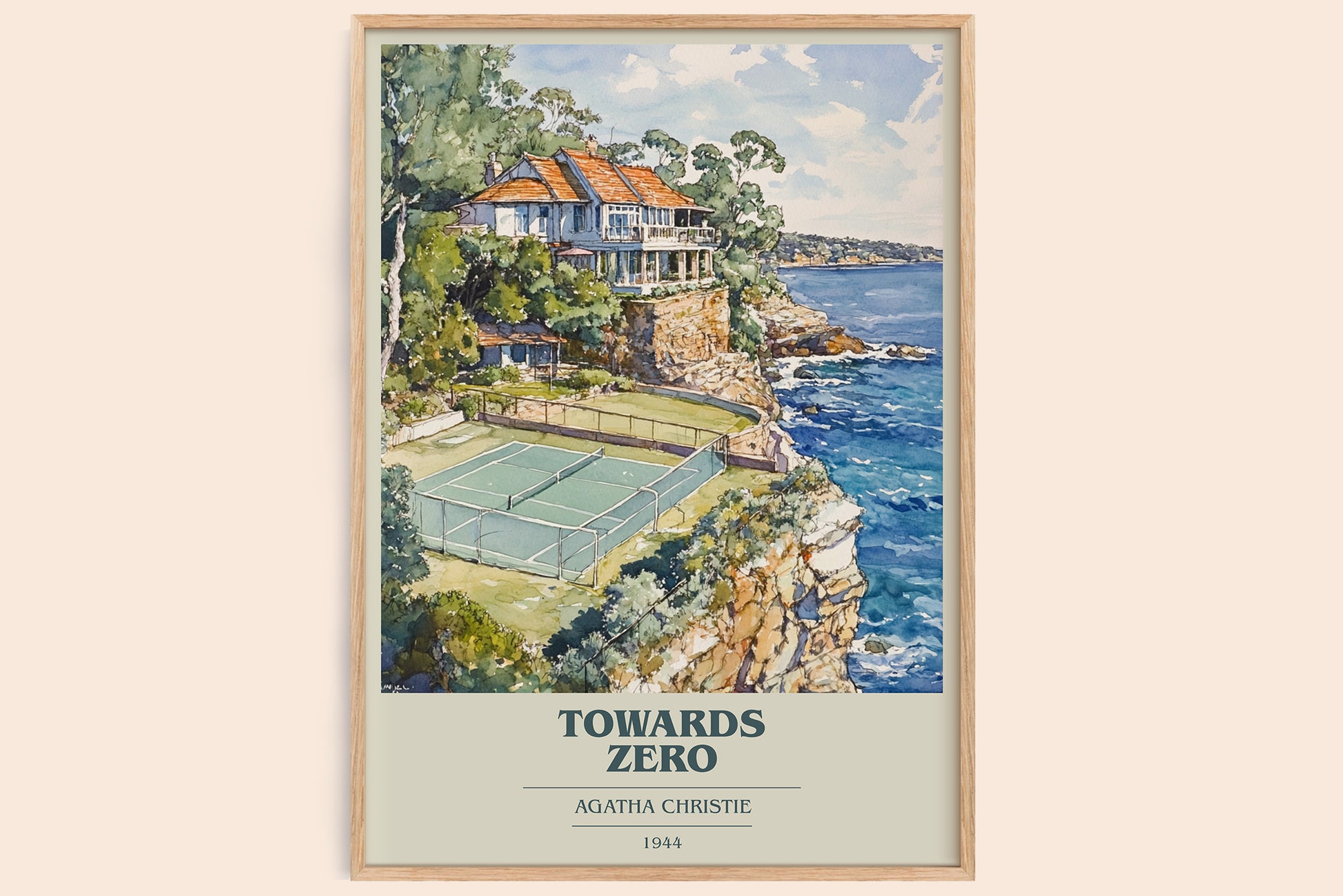 Towards Zero book cover book poster by Agatha Christie – framed literary art print