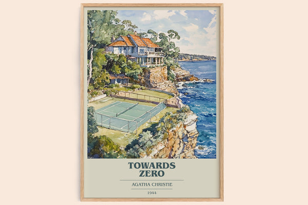 Towards Zero book cover book poster by Agatha Christie – framed literary art print