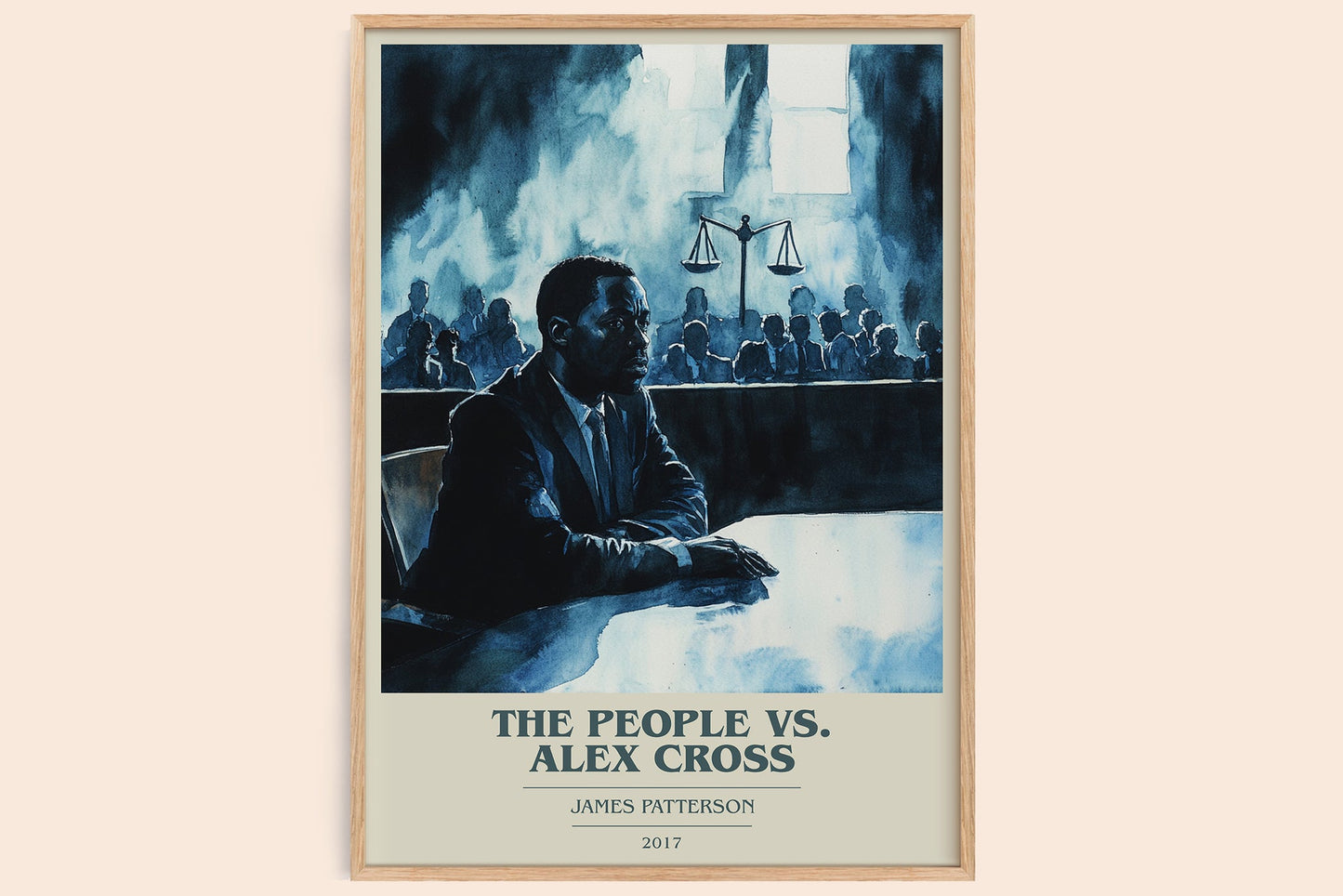 The People Vs. Alex Cross book cover book poster by James Patterson – framed literary art print