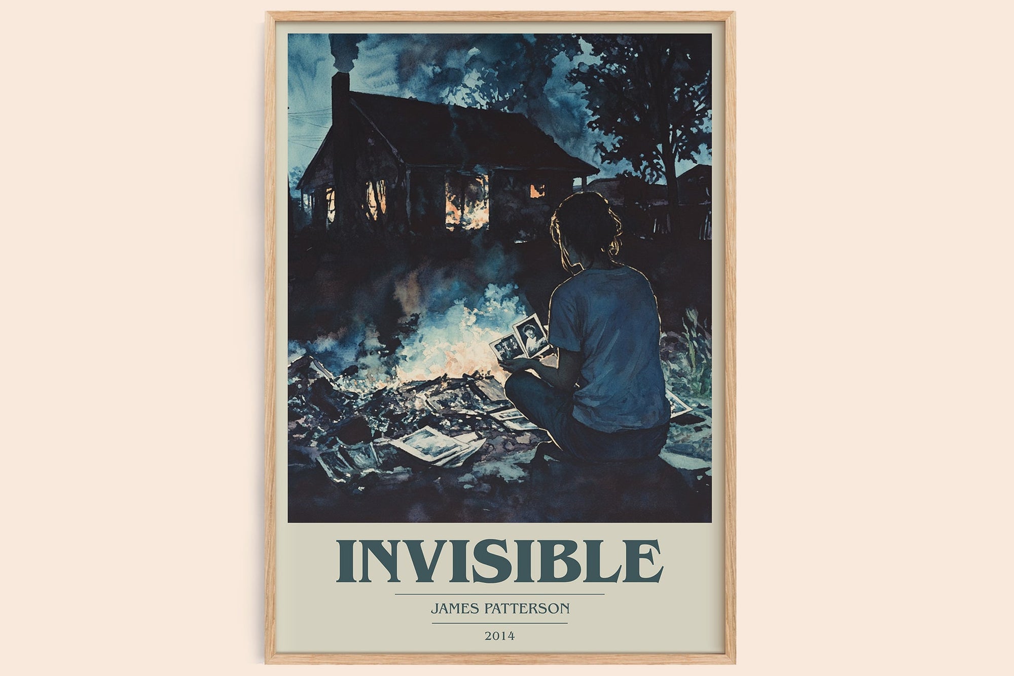 Invisible book cover book poster by James Patterson – framed literary art print
