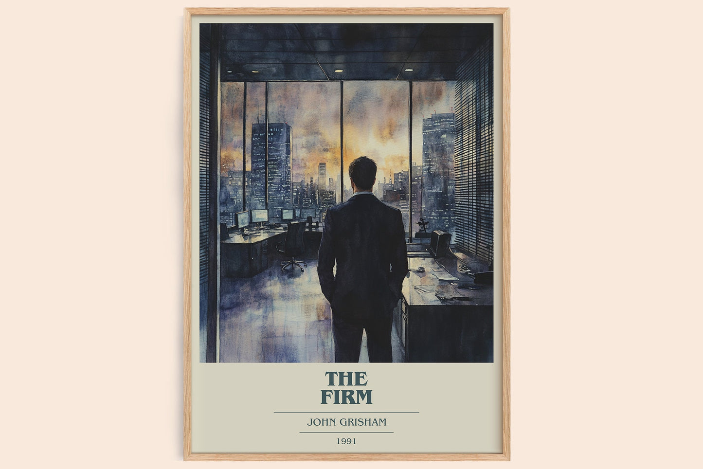 The Firm book cover book poster by John Grisham – framed literary art print