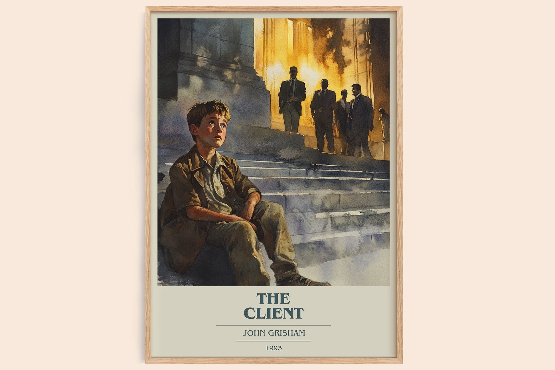 The Client book cover book poster by John Grisham – framed literary art print