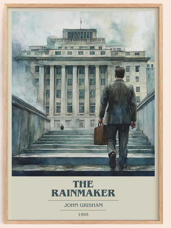 The Rainmaker book cover book poster by John Grisham – framed literary art print