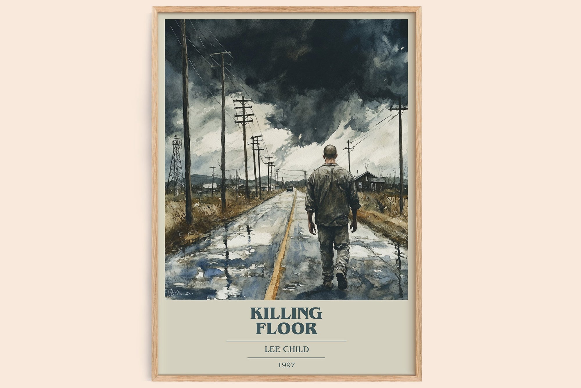 Killing Floor book cover book poster by Lee Child – framed literary art print