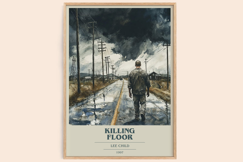 Killing Floor book cover book poster by Lee Child – framed literary art print