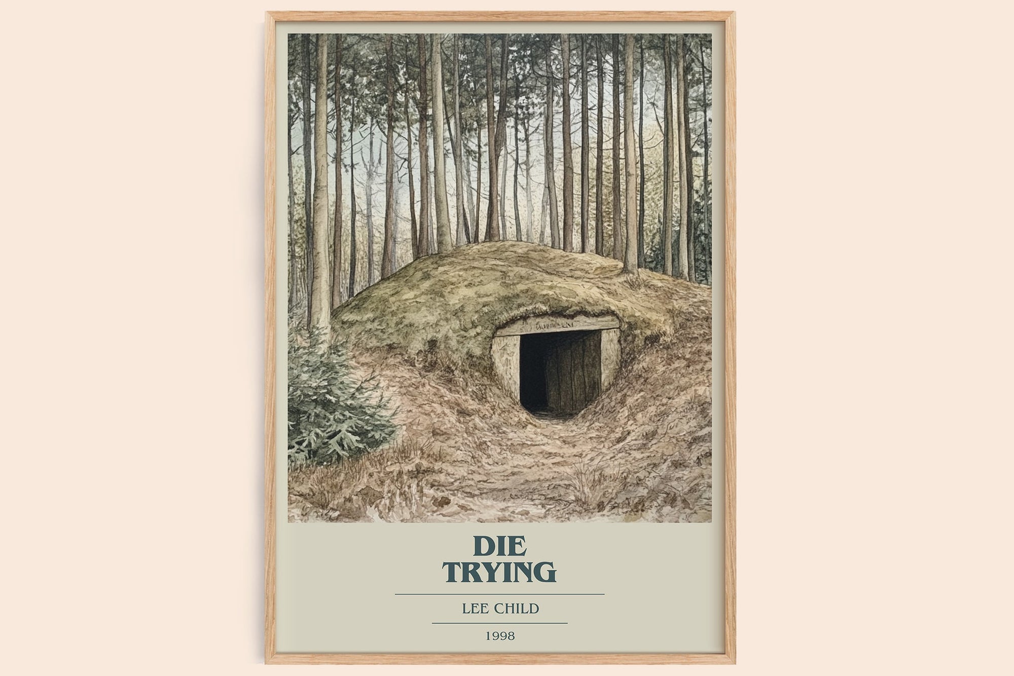 Die Trying book cover book poster by Lee Child – framed literary art print