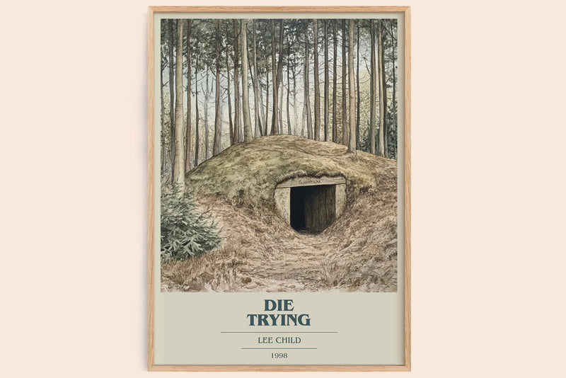 Die Trying book cover book poster by Lee Child – framed literary art print