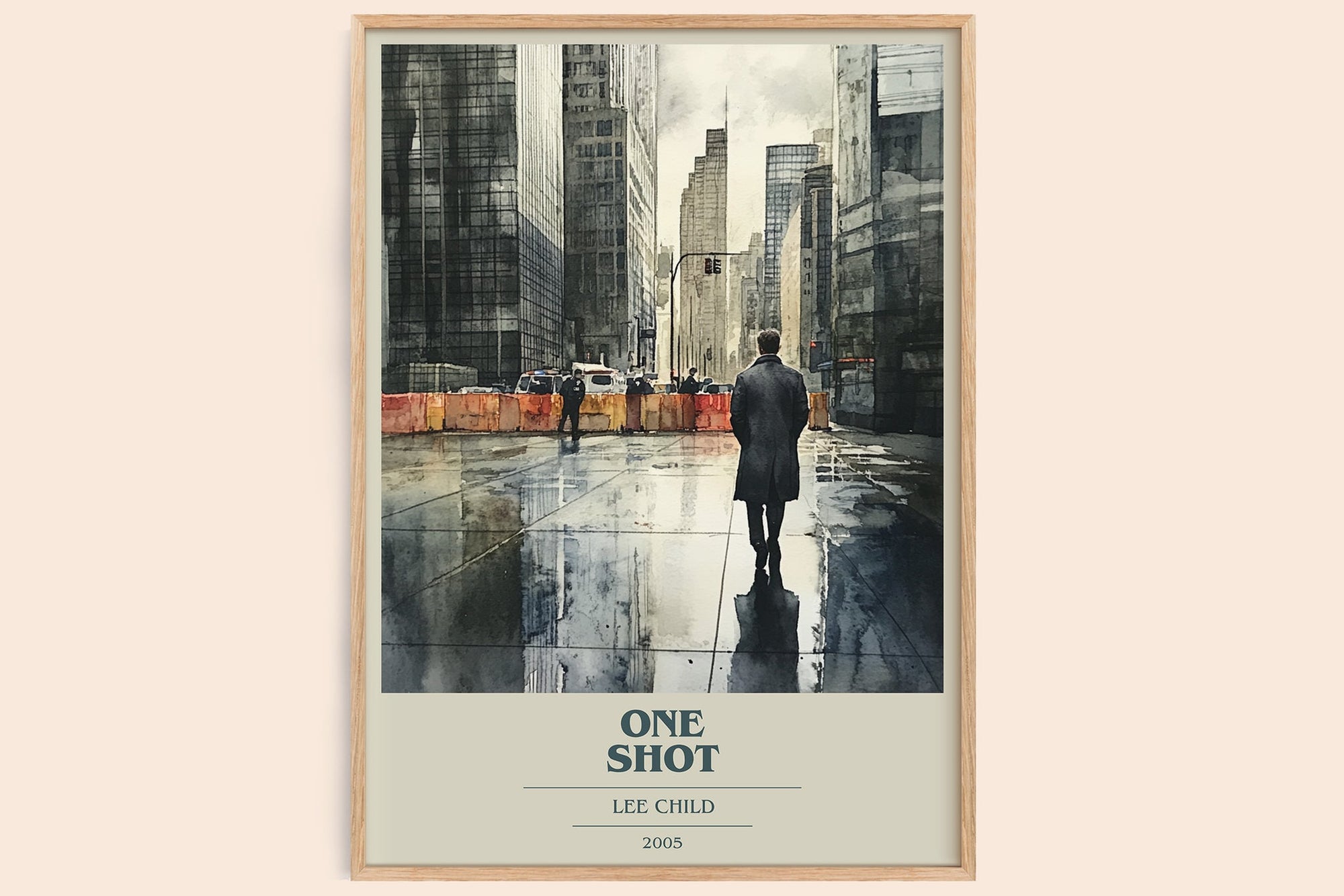 One Shot book cover book poster by Lee Child – framed literary art print
