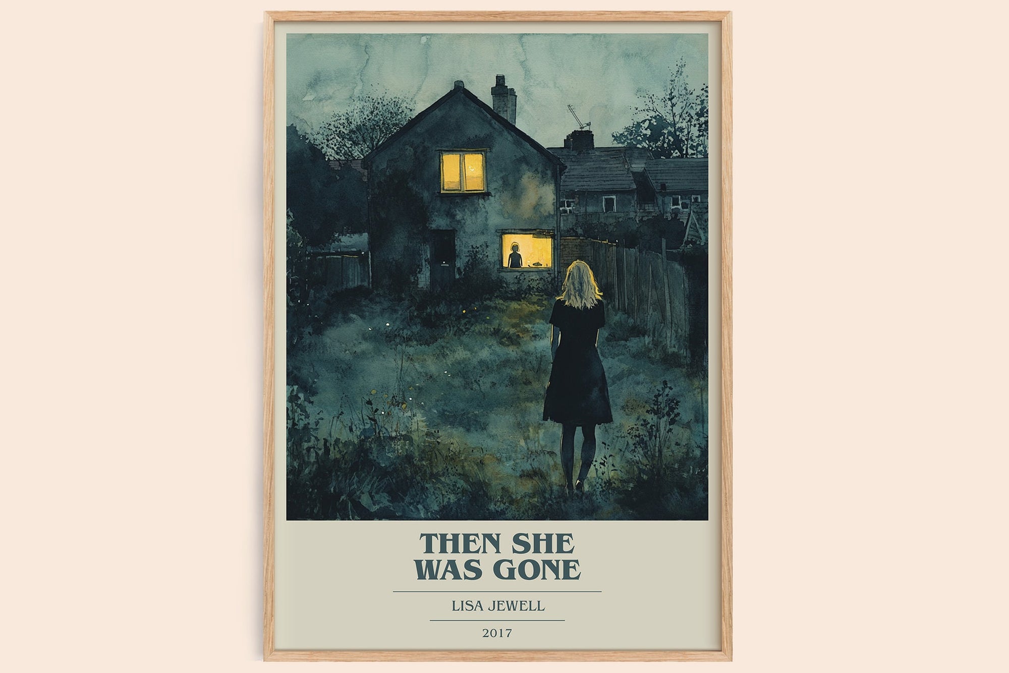 Then She Was Gone book cover book poster by Lisa Jewell – framed literary art print