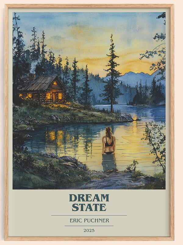 Dream State book cover book poster by Eric Puchner – framed literary art print
